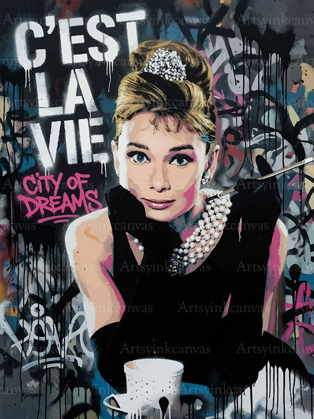 Audrey Hepburn Icono en la Pared canvas wall art