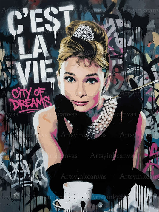 Audrey Hepburn Icono en la Pared canvas wall art