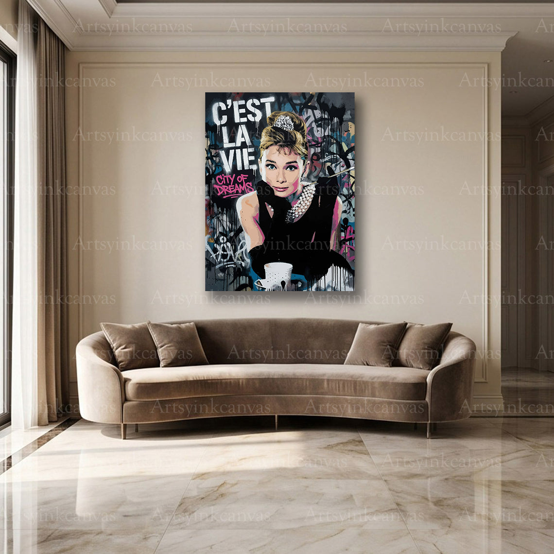 Audrey Hepburn elegant wall decor