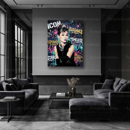 Audrey Hepburn chic contemporary artwork