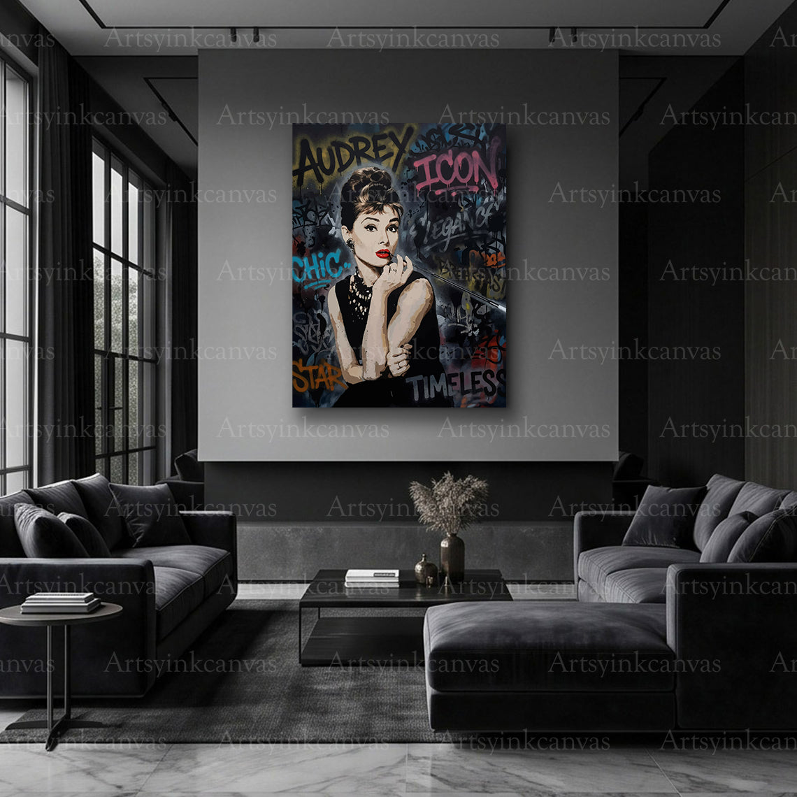 Audrey Hepburn contemporary urban artwork