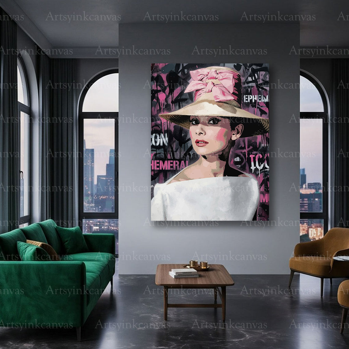 Audrey Hepburn fashion glamour canvas art