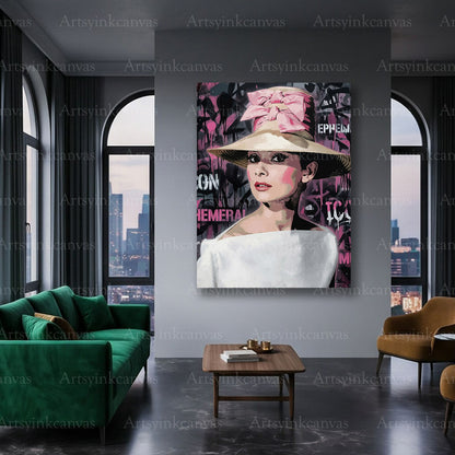 Audrey Hepburn fashion glamour canvas art