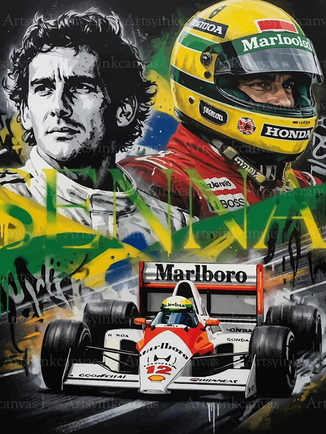 Ayrton Senna Alma de Campeón canvas wall art