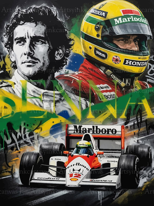 Ayrton Senna Alma de Campeón canvas wall art