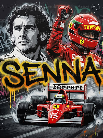 Ayrton Senna El Mito en la Pista canvas wall art