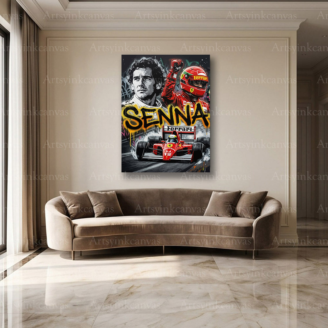 Ayrton Senna racing legend wall decor