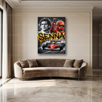 Ayrton Senna racing legend wall decor