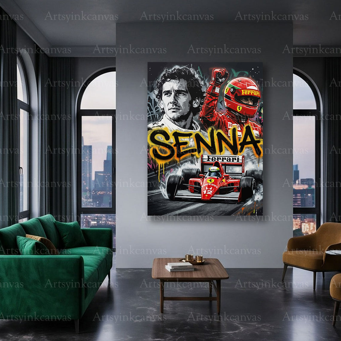 Ayrton Senna classic F1 canvas art