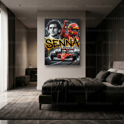 Premium Ayrton Senna racing wall art