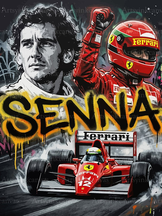 Ayrton Senna Furia Roja Alma Negra Homenaje canvas wall art
