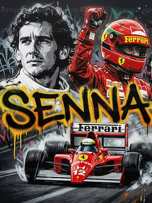 Ayrton Senna Furia Roja Alma Negra Homenaje canvas wall art
