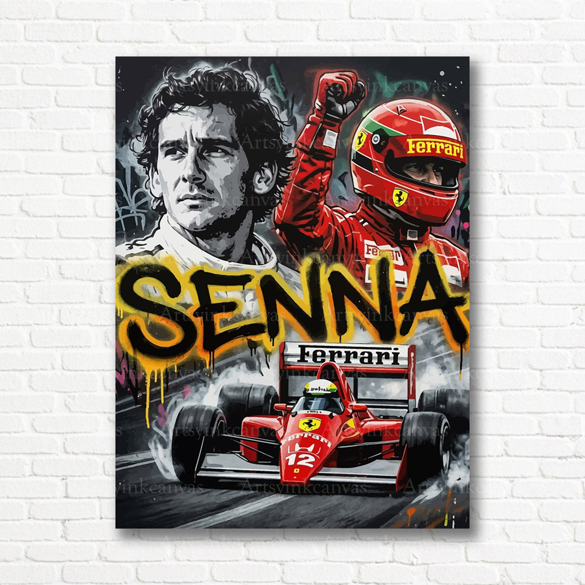 Ayrton Senna Formula 1 tribute canvas print