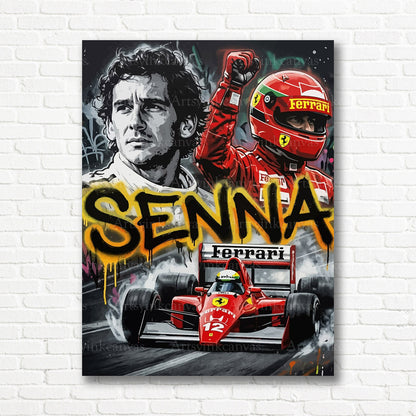 Ayrton Senna Formula 1 tribute canvas print