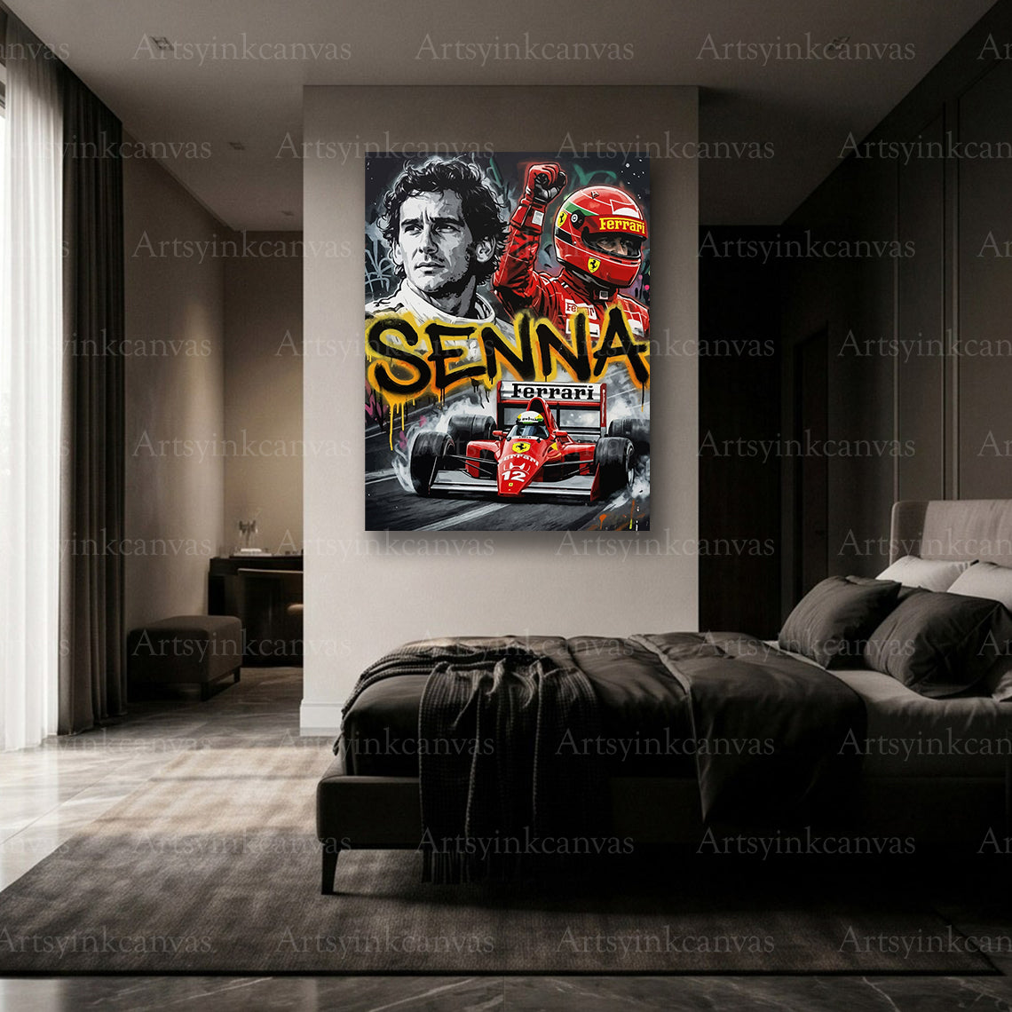 Premium Ayrton Senna F1 canvas wall art