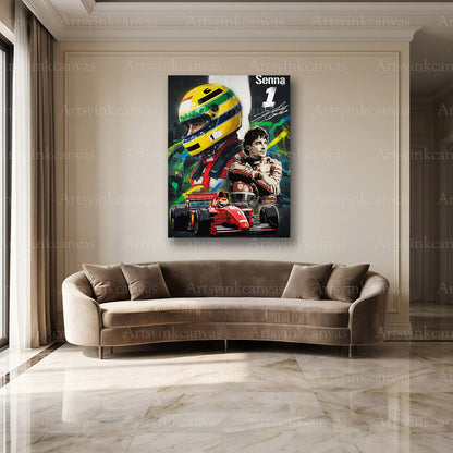 Ayrton Senna racing legend wall decor