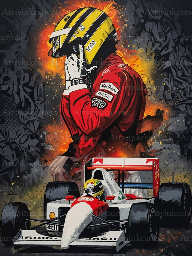 Ayrton Senna Velocidad Eterna canvas wall art