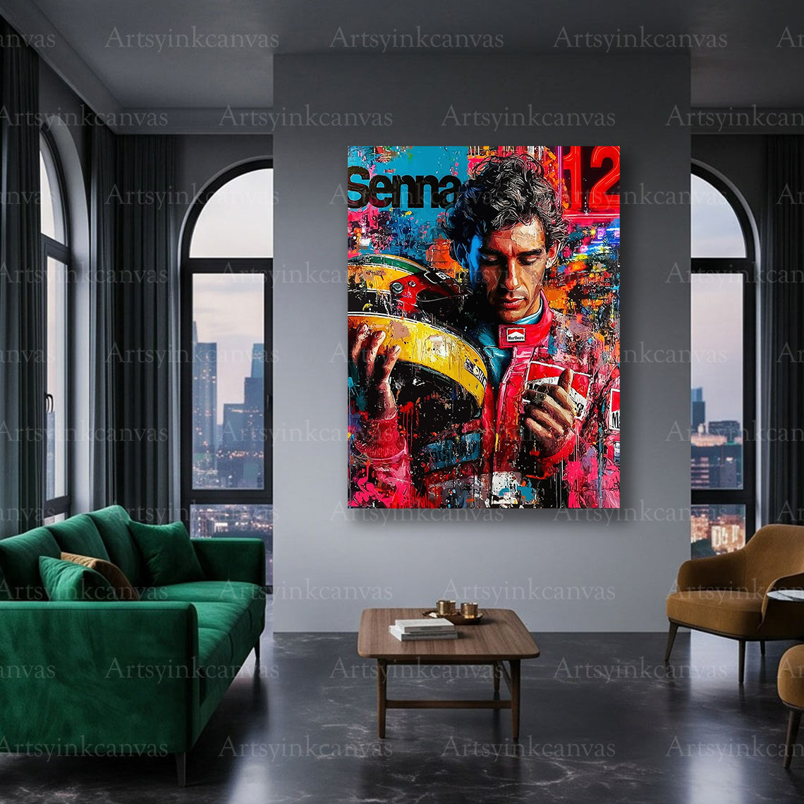 Ayrton Senna motorsport canvas art