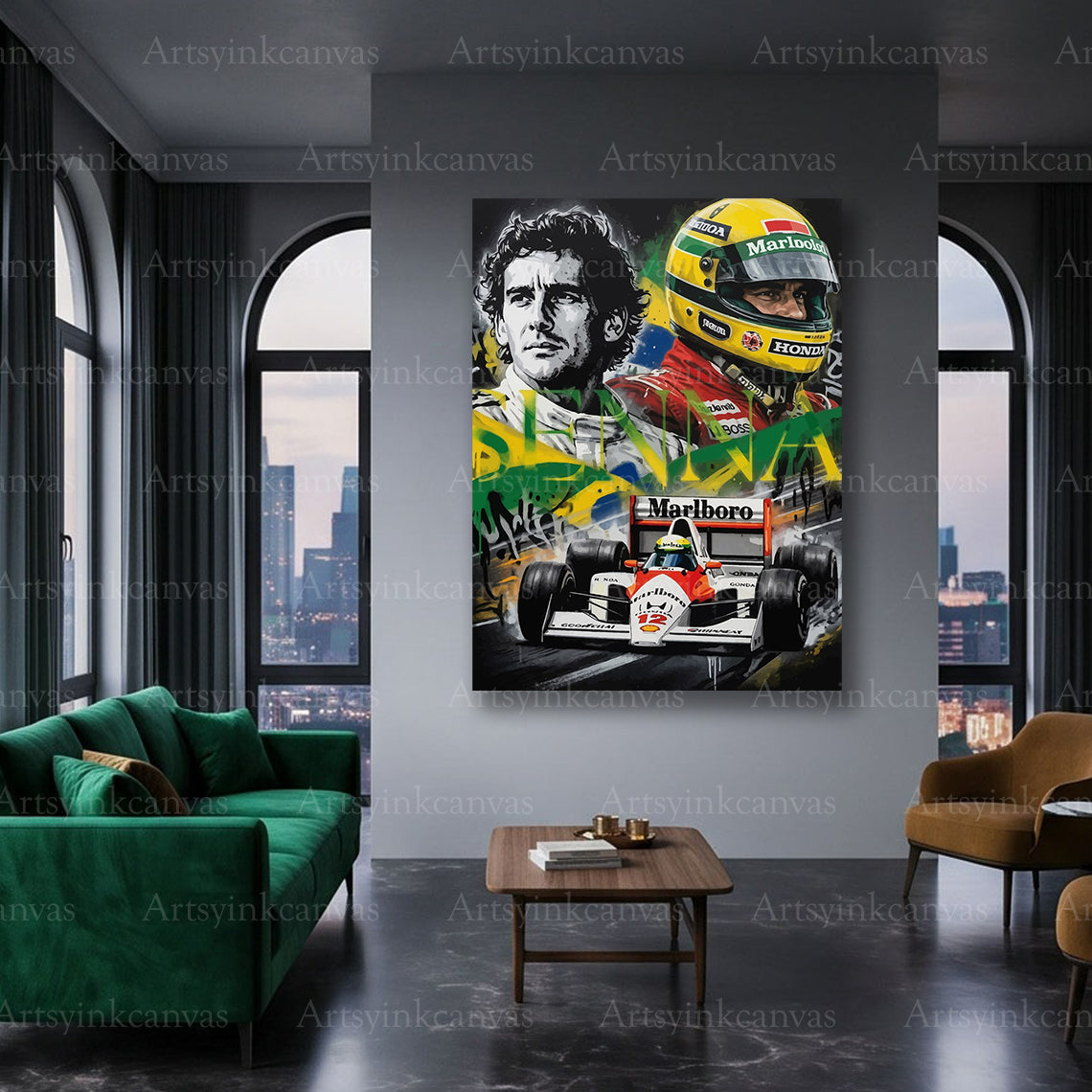 Ayrton Senna motorsport canvas art