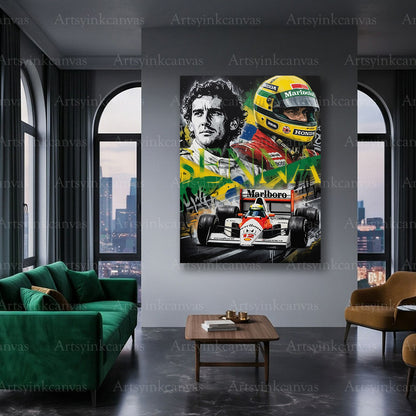 Ayrton Senna motorsport canvas art