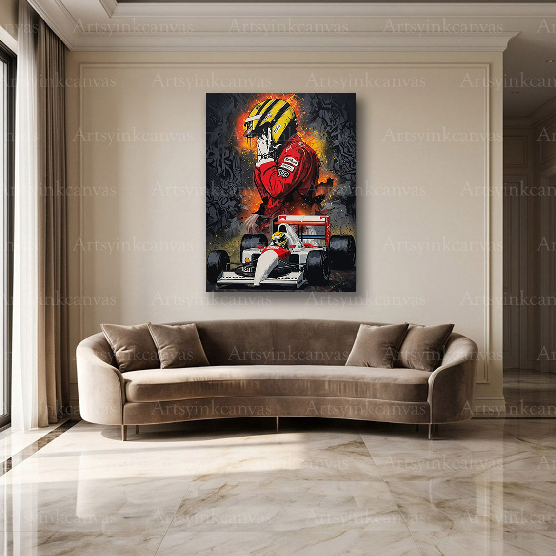 Ayrton Senna racing legend wall decor