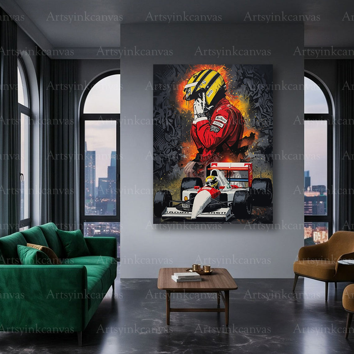 Ayrton Senna speed inspired canvas art