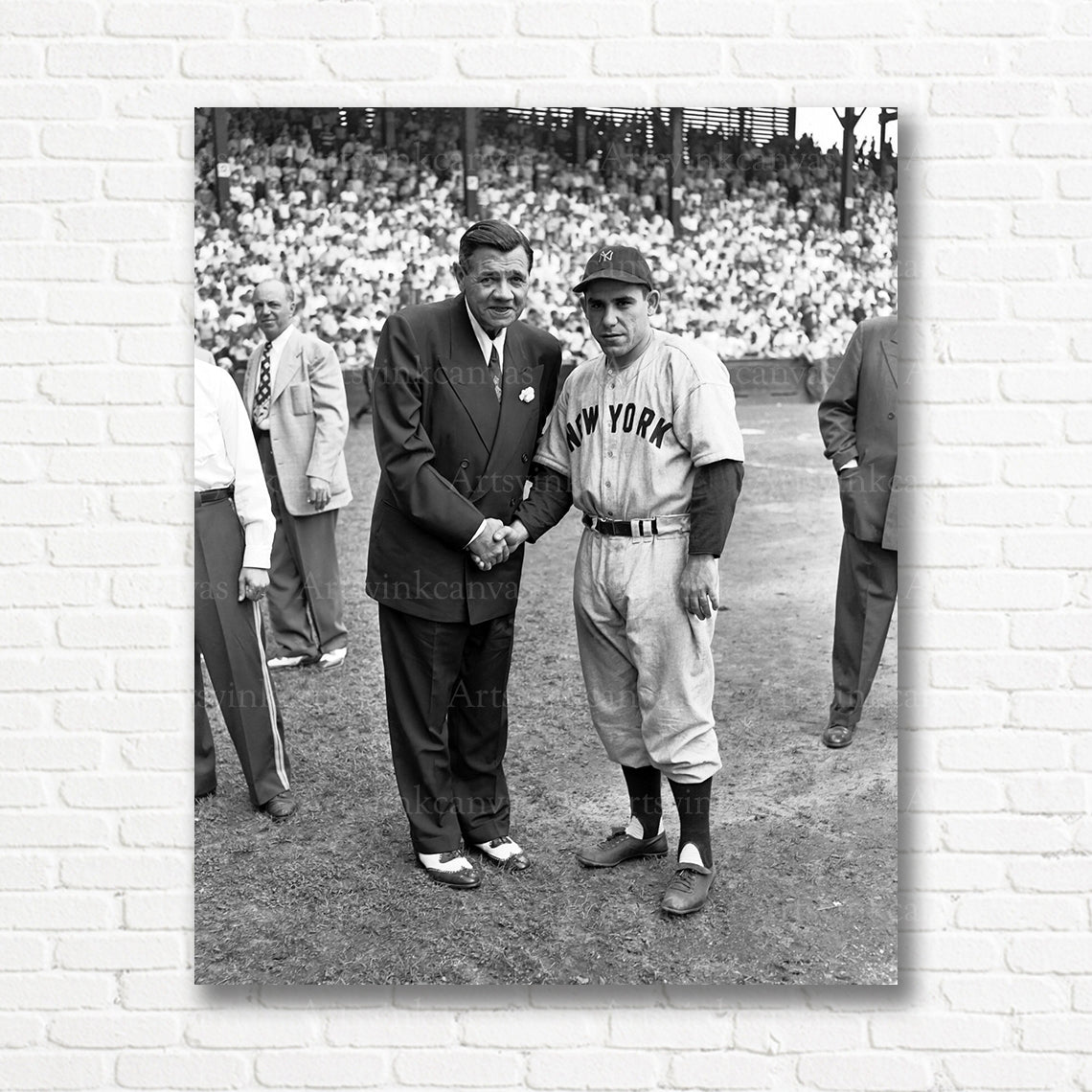 Babe Ruth Yogi Berra Yankees legends canvas print