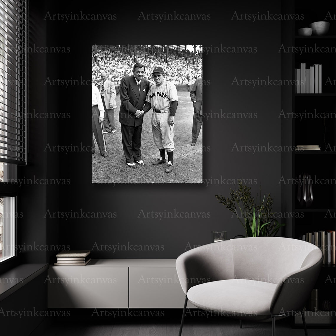 Babe Ruth and Yogi Berra vintage Yankees wall decor