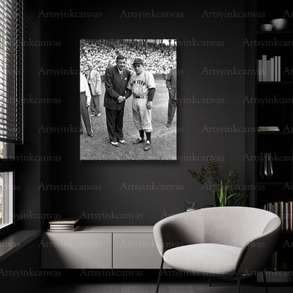 Babe Ruth and Yogi Berra vintage Yankees wall decor
