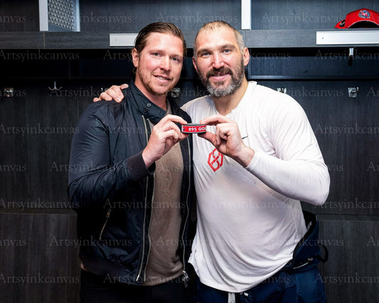 Backstrom Ovechkin passes Gretzky canvas wall art