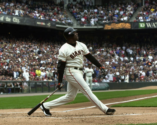 Barry Bonds watching a hit canvas wall art