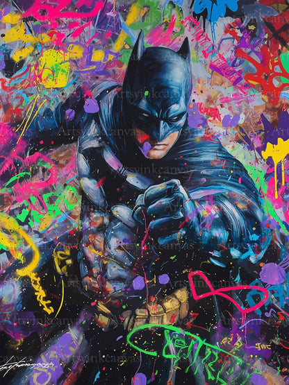 Batman Chaos graffiti canvas wall art