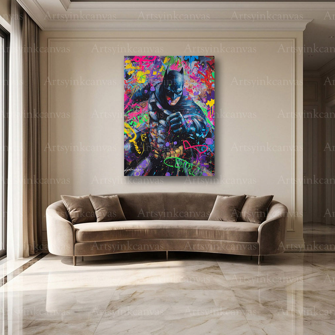 Batman Gotham street art wall decor
