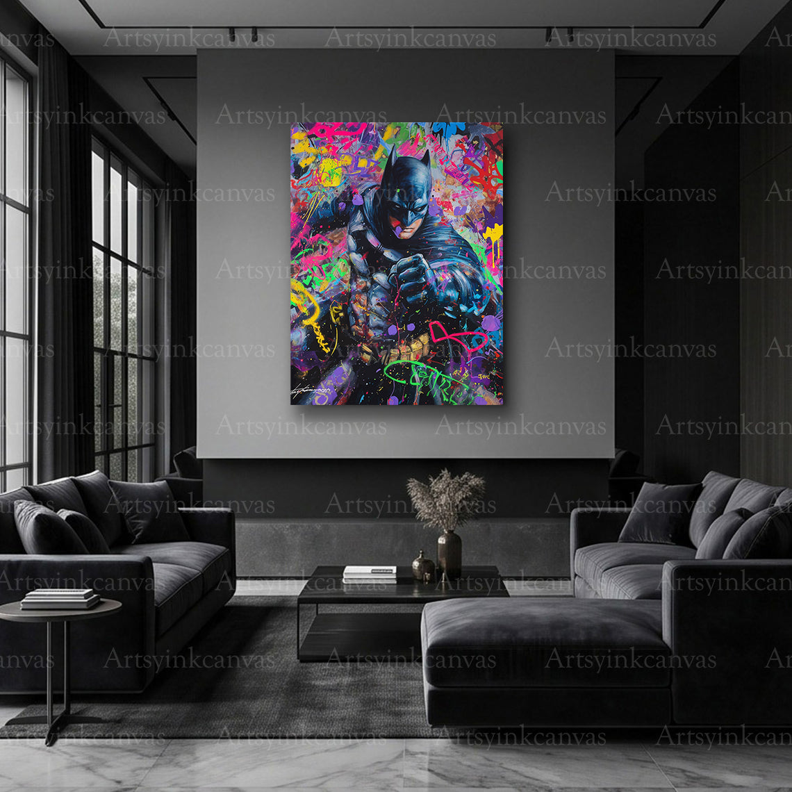 Batman chaos superhero graffiti artwork