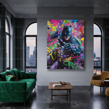 Dark Batman comic canvas wall art