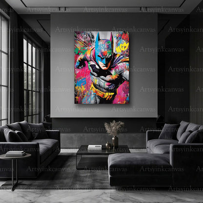 Batman comic-inspired canvas art for superhero fans