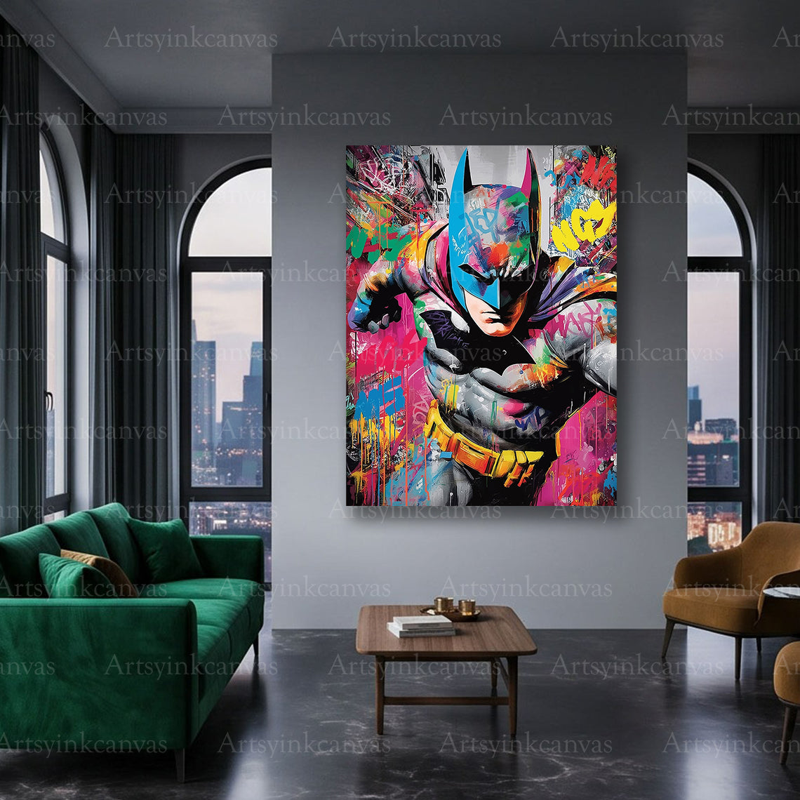 Batman Shadow Guardian artwork displayed as premium wall decor
