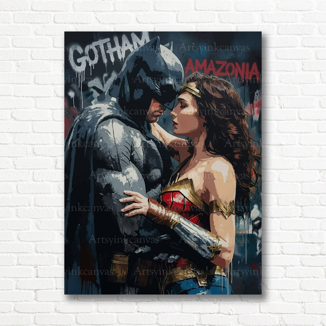 Batman Wonder Woman DC canvas print