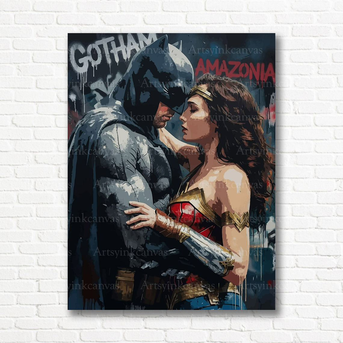 Batman Wonder Woman DC canvas print