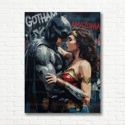 Batman Wonder Woman DC canvas print
