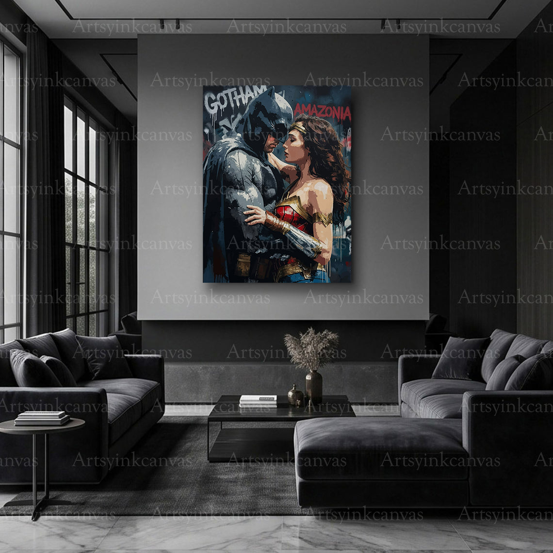 Two Worlds Batman Wonder Woman comic artwork