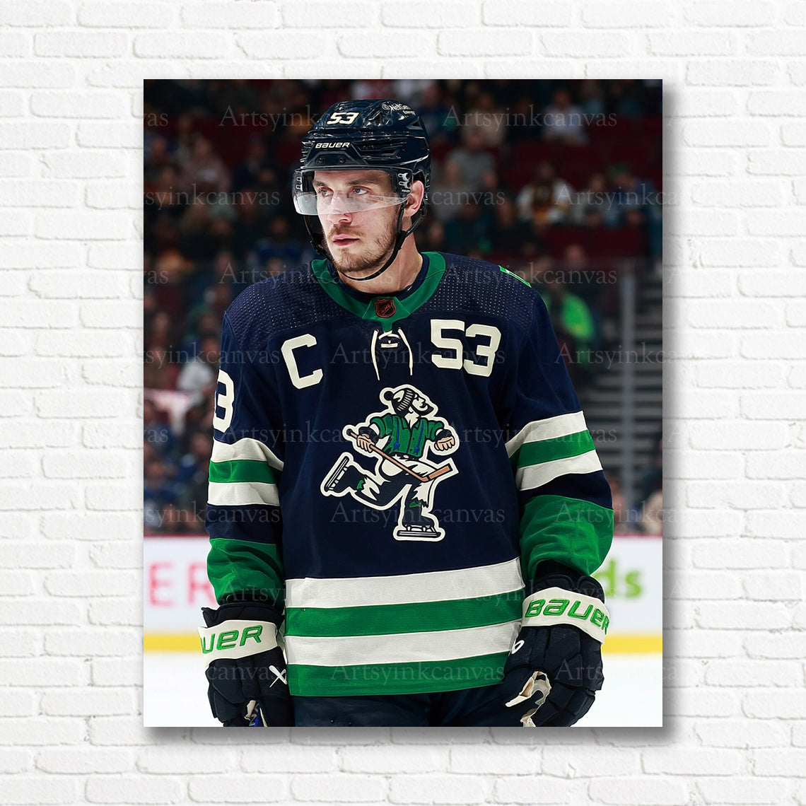 Bo Horvat Reverse Retro 2.0 Canucks canvas print