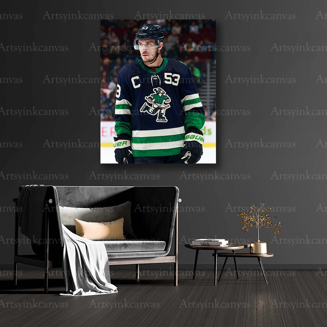 Bo Horvat collector hockey canvas art