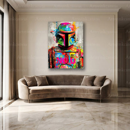 Boba Fett Star Wars street art wall decor
