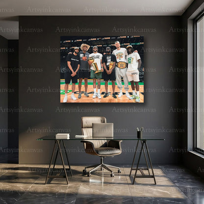 Boston Celtics 2024 NBA Finals Champions Super Six Canvas Wall Art