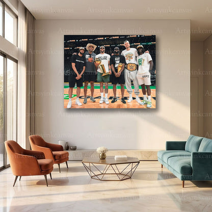 Boston Celtics 2024 NBA Finals Champions Super Six Canvas Wall Art