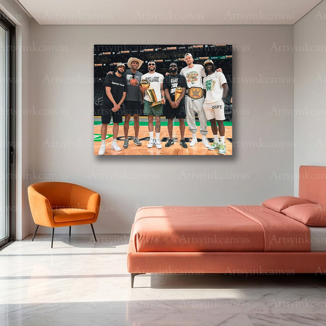 Boston Celtics 2024 NBA Finals Champions Super Six Canvas Wall Art