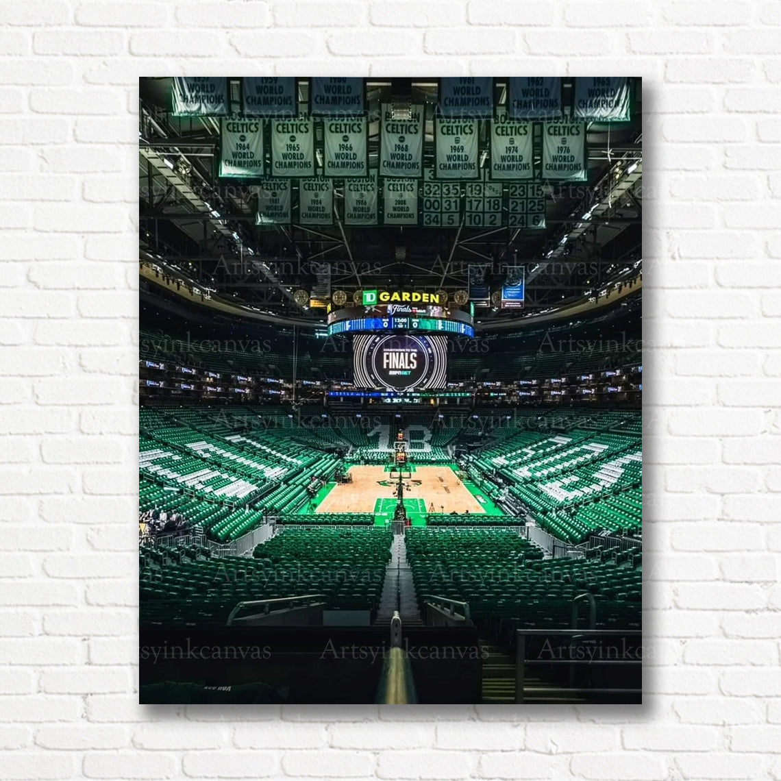 Boston Celtics 2024 NBA Finals TD Garden Championship Canvas Wall Art | Historic Arena Celebration