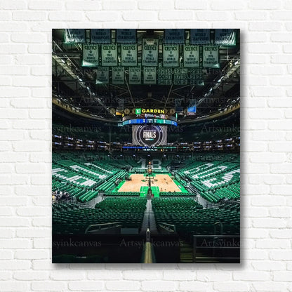 Boston Celtics 2024 NBA Finals TD Garden Championship Canvas Wall Art | Historic Arena Celebration