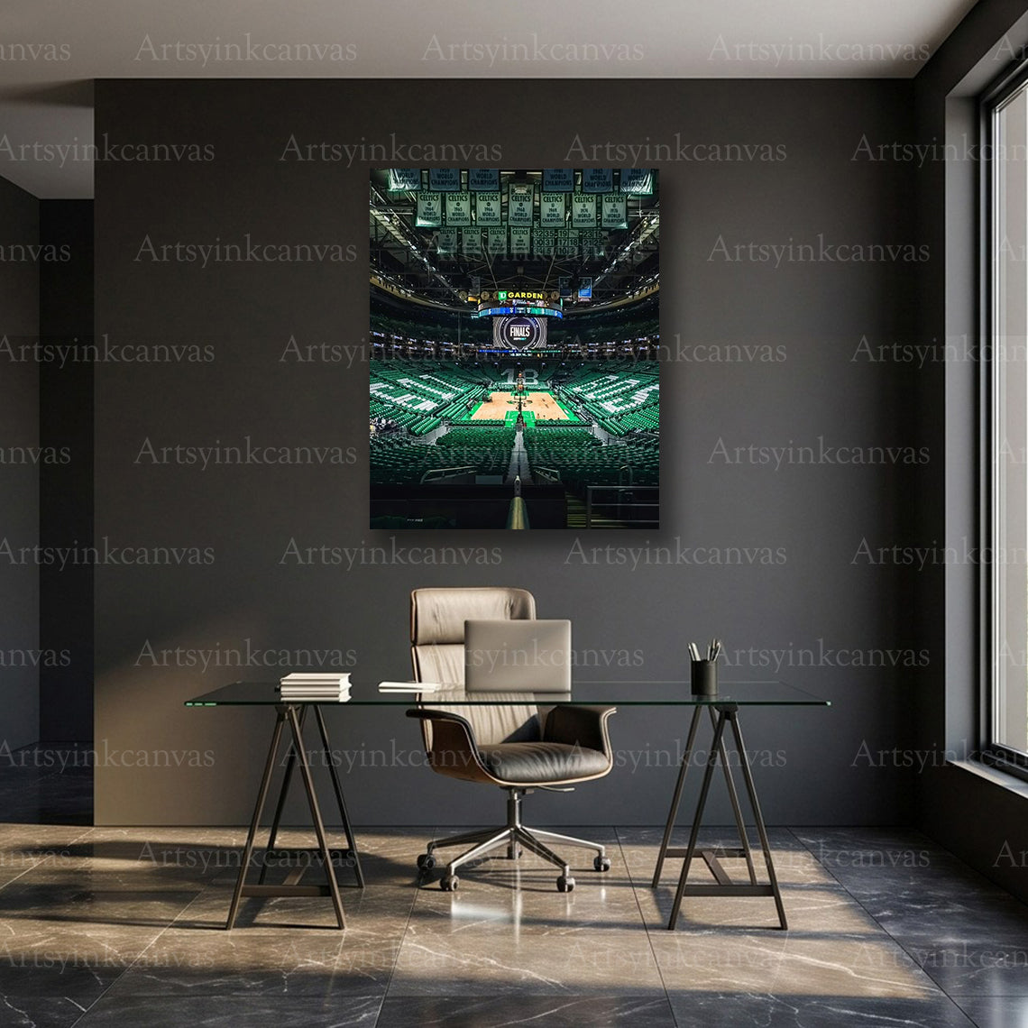 Boston Celtics 2024 NBA Finals TD Garden Championship Canvas Wall Art | Historic Arena Celebration